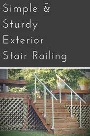 Simple Sturdy Exterior Stair Railing Exterior Stair Railing Outdoor Stair Railing Deck Stair Railing