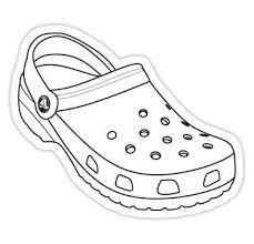 Coloring these magnificent creatures is a lot of fun. White Croc Sticker By Cappertillar In 2021 Shoes Drawing Black And White Stickers Crocs