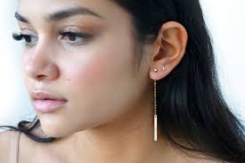 Tiny Gold Studs Earrings, Flower, Butterfly, Cubic Zirconia Diamonds,  Multiple Piercing, Butterflies, Daisy, 3-petal Flowers, Christmas Gift