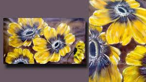 Step By Step Abstract Flower Painting For Beginners On Large Canvas Painting Techniques Da Abstract Flower Painting Large Canvas Painting Flower Canvas Art