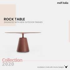 Mdf Italia Rock Table In 2020 Rock Table Will Be Enhanced With New Outdoor Finishes White Stone Chip Cement Top Combined With The In 2020 Mdf Italia Design Light