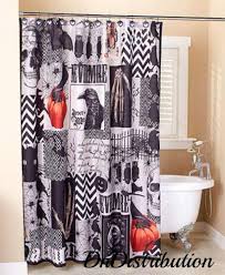 Halloween Bathroom Decor Bats Skulls Pumpkins Nevermore Collection New Halloween Bathroom Halloween Shower Curtain Bathroom Shower Curtains