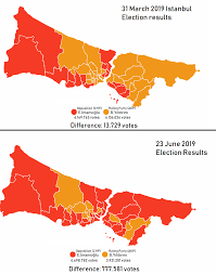 Istanbul Elections Comparison 31 March And 23 June Mapporn