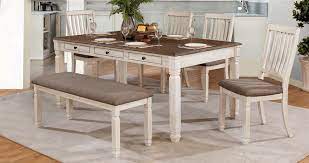 As the centrepiece of any dining room, your dining table and set of four to eight chairs should both look stylish and comfortably seat your whole household. Virginia 7 Piece Dining Room Set In Antique White Oak Finish By Furniture Of America Foa Cm3413