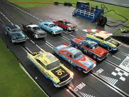 Scalextric race sets & track. Carrera Slot Car 1957 1960 Nascar Daytona 500 Qualifier 2 Race Night Youtube