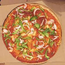 Domino S Vegan Thin Crust Veggie Pizza With Peppers Onions No Cheese