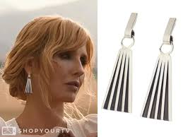 Yellowstone: Season 5 Episode 1 Beth's Mesh Sleeve Lace Side Dress