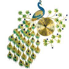 Rated 4.5 out of 5 stars. Buy Ronteno Metal 3d Peacock Big Size Wall Clock For Home Gold Blue 32inches X 24 Inches Online At Low Prices In India Amazon In