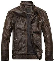 New Pasok Men S Faux Leather Jacket Vintage Stand Collar Motorcycle Pu Leather Outwear Coat Clothin Leather Jacket Men Mens Leather Clothing Mens Leather Coats