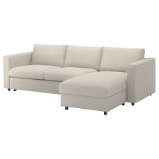 Vimle Rozkladana Sofa 3 Osobowa Z Otwartym Koncem Gunnared Bezowy Kup Online Lub W Sklepie Ikea In 2020 Sofa Bed With Chaise 3 Seat Sofa Bed Sofa Back Cushions