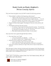 This simple idea provides many of inferno's moments of spectacular imagery and symbolic power, but also serves to illuminate one of dante's major themes: Study Guide On Dante Alighieri S Divine Comedy