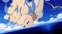 Wallpaper anime girl, falling down, sky, white hair. Anime Sky Gifs Tenor