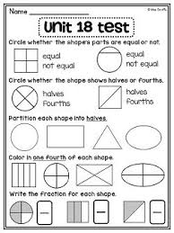 First Grade Math Unit 18 Fractions Worksheets 1st Grade Math First Grade Math