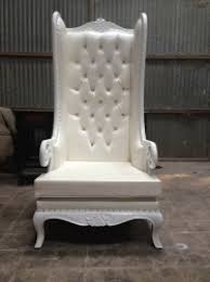 King and queen throne chairs, bride and groom chairs, gold and silver color french style love seats, chaise, gold frame mirror, couches, backdrops, head tables, plexi glass clear head tables for weddings, mirror tables, white leather head tables, leather wedding backdrops,victorian ghost chairs, clear chiavari chairs. White Queen Throne Chair Throne Chairs Baltimore Party Rentals