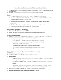 However, oftentimes, you'll want to give an even more concise summary of an article. Guidelines On How To Summarize A Scientific Article