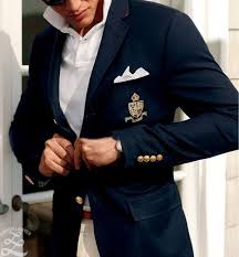 Suit jacket 40r (includes 2 external pockets, 1 x hanky pocket & 2 x internal suitsupply york blue navy plain 2 button blazer jacket suit uk36 eu46 p2529y. A Navy Blue Yachting Blazer Topped Off With Brass Buttons Sport Jacket Men Blue Suit Men Mens Outfits