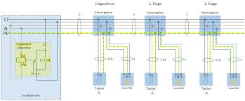 Stromlaufplan in zusammenhängender darstellung zeichnen / welche schaltung ist in der abbildung?. Elektroinstallation Treppenhausschaltung