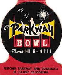 Parkway Bowl El Cajon California Matchbook Art Matchbook Vintage Graphics