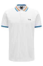 Cotton Pique Polo Shirt With Multicoloured Degrade Collar Erkek Tisort Tisort Modelleri Tisort
