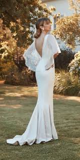 Trying mermaid gown wedding dresses, you often meet different facets for an upper and a lower body. 30 Breathtaking Low Back Wedding Dresses Low Back Wedding Dresses Mermaid With Cape Sleeves High Neck Wedding Dress Cape Wedding Dress Wedding Dress Low Back