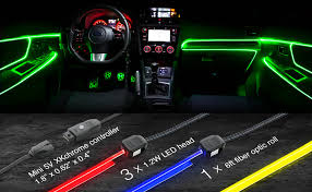 Amazon Com 6pc Led Head 2pc 6ft Fiber Optic Roll Light Kit Xkchrome App Controlled Bluetooth Enabled Automotive Car Truck Dash Door Interior Architectural Home Indoor Accent Flexible W Mounting Tab 5v Advanced Automotive