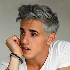 Accessorize the ash grey hair. A Guide To Silver Grey Hair For Men 60 Hair Color Ideas For Men You Shouldn T Be Afraid To Try Best Hair Dye For M Dyed Hair Men Grey Hair