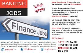 Mega Recruitment Drive On 28 30 November 2019 Job Placement Finance Bank Private Banking