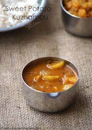 Sweet Potato Kuzhambu Recipe Sakkaravalli Kizhangu Kulambu Recipe Tamil Recipes Recipe Kulambu Recipe Recipes Indian Food Recipes