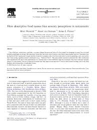 Kennita leon 6 min quiz fast food was created to meet the needs of hungry people quickly, with cheap a. Pdf How Descriptive Food Names Bias Sensory Perceptions In Restaurants Brian Wansink Academia Edu
