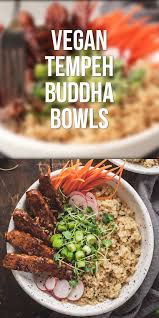 Vegan Tempeh Buddha Bowl Video In 2020 Vegetarian Recipes Healthy Healthy Vegan Dinner Tempeh Recipes