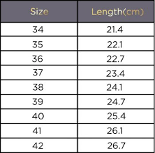 Shoes Size Chart Minimalist