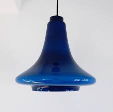 Blue Glass Pendant Lamp By Hans Agne Jakobsson For Svera Sweden 1960 S 100976 Glass Pendant Lamp Pendant Lamp Glass Pendants