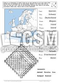 Als suchsel werden aufgaben mit. Lander 2 Mittel A L Lander 1 Gitterratsel Suchsel Europa Erdkunde Sachthemen Hus Klasse 4 Grundschulmaterial De