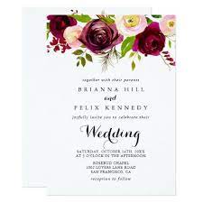 Rustic Blush Burgundy Floral Front Back Wedding Invitation Zazzle Com In 2020 Burgundy Floral Floral Wedding Invitations Wedding Invitations