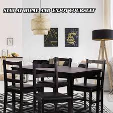 5% rewards with club o · free shipping over $45 · easy returns Dining Table Set Pine Wood Kitchen Dining Room Table Dinette Table With 4 Chairs Walmart Com Walmart Com
