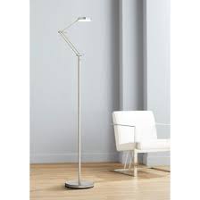 Xenos Satin Nickel Adjustable Led Floor Lamp 62c94 Lamps Plus In 2021 Led Floor Lamp Floor Lamp Floor Lamp Styles