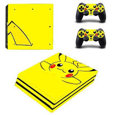 Yellow Cartoon Playstation 4 Pro Skin Decal For Console And Controllers Ps4 Slim Console Ps4 Pro Console Pikachu Game