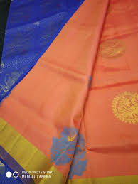 Blue And Orange Colour Kanjeevaram Silk Saree With Arani Pattu Border Butta Contrast Pallu Along With Blouse Designr Me A wide variety of blue border saree options are available to you, such as feature, fabric type, and supply type. orange colour kanjeevaram silk saree