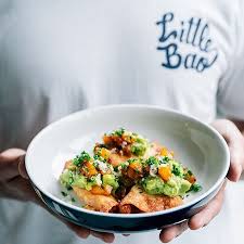 In a non‐reactive bowl toss shrimp with marinade to coat, cover and set aside to marinate in fridge for at least 30 minutes. Shrimp Tacos Fried Shrimp Wonton Szechuan Oil Marinated Pineapple Salsa Homemade Avocado Sauce Picture Of Little Bao Diner Fashion Walk Hong Kong Tripadvisor