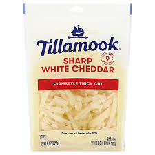 Tillamook Sharp White Cheddar Shredded Cheese Farmstyle Cut 8 Oz Vons