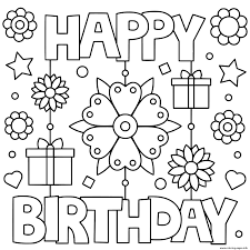 Happy birthday dad coloring pages printable shelter. Happy Birthday Black And White Cute Coloring Pages Printable