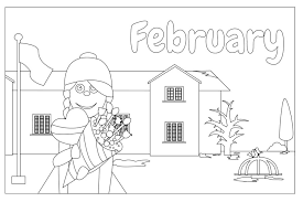 Welcome february coloring page that you can customize and print for kids. February Coloring Pages Printable For Kids Greepx