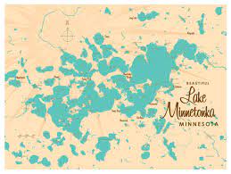 Minnetonka center for the arts map. Lakebound Lake Minnetonka Minnesota Map Art Print Contemporary Fine Art Prints By Art Of Place Houzz