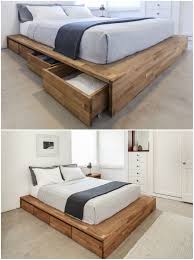 Platform bed can be used with or without a box spring. Get Some Extra Mileage Out Of Your Sleeping Space With These 12 Storage Bed Frame With Drawers Bed Frame With Storage Platform Bed With Storage