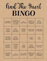 Find The Guest Bingo Bridal Shower Game Bridal Shower Games Bridal Shower Games Funny Bridal Shower Rustic