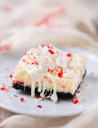 Peppermint White Chocolate Cheesecake Bars The Chunky Chef
