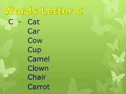Words Start With Letter C Youtube