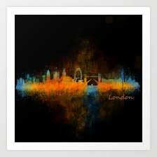 London City Skyline Hq V4 Art Print By Hqphoto Skyline Artwork Art City Skyline Art