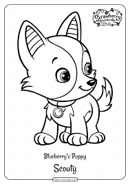 Printable Blueberry S Puppy Scouty Pdf Coloring Page In 2020 Strawberry Shortcake Coloring Pages Dog Coloring Page Strawberry Shortcake Pictures