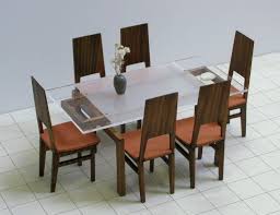 Dining Table And 6 Chairs Set 1 12 Scale Dollhouse Miniature Modern Style Furniture Dolls House Interiors Modern Style Furniture Modern Dollhouse